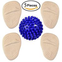 Ball of Foot Cushions, Metatarsal Pads for Women (2 Pairs Foot Pads) Medical Gel Forefoot Shoe Inserts for High Heels to Pain Relief Includes Foot Massage Ball
