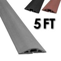 Electriduct D-2 Rubber Duct Cord Cover - 5 Feet Gray Floor Cable Protector
