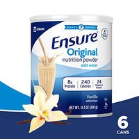 Ensure Original Nutrition Powder with 8 grams of protein, Meal Replacement, Vanilla, 6 count