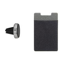 CardNinja RFID Blocking Ultra-slim Self Adhesive Credit Card Wallet for Smartphones with Universal Magnetic Car Vent Mount Combo Pack, Black