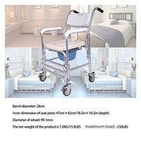ZGstore Medical Rolling Chair- Medical Steel Folding Bedside Commode with Backrest- Toilet Seat for Adults Handicap Ideal for Seniors, Pregnant Women（21×34×37Inchs） (White)