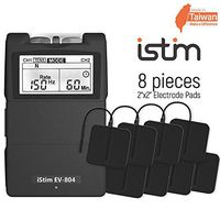 iStim EV-804 TENS/EMS 2 Channel Rechargeable Combo Machine Unit - Muscle Stimulator + Back Pain Relief and Management- 7 modes/24 Programs/Backlit (Including Electrodes Pads)