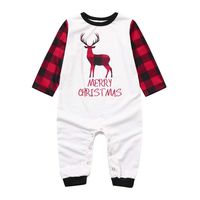 XGao Christmas Pajamas, Pajamas Set Christmas Toddler Baby Plaid Deer Printed Romper Jumpsuit Xmas Family Clothes Outfit Boys Girls for 0 to 24 Months 2-12 Years Old (White, 3-6 Months)