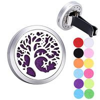 Car Air Freshener Aromatherapy Essential Oil Diffuser Vent Stainless Steel Locket with Clip Butterfly 12 Colors Refill Pads