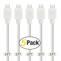 Micro USB Cable Android Charger, SMALLElectric (5 - Pack, 3 FT) USB to Micro USB High Speed USB2.0 Sync and Charging Cables for Samsung, HTC, Motorola, Nokia, Kindle, MP3, Tablet and More
