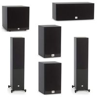 JBL 5.1 System with 2 JBL Stage A180 Floorstanding Speakers, 1 JBL Stage A125C Center Speaker, 2 JBL Stage A120 Bookshelf Speakers, 1 JBL Stage A120P Subwoofer