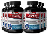 Theanine - L Theanine 200mg - Maintains Relaxed State of Mind (6 Bottles - 360 Capsules)