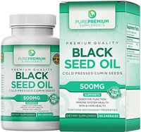 Premium Black Seed Oil Pills by PurePremium (Non-GMO & Vegetarian) Cold Pressed Nigella Sativa Capsules – 90 Caps of Black Cumin Seed Oil