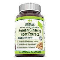 Herbal Secrets Korean Ginseng Root Extract Complex Dietary Supplement with Iron - 120 Vegetable Capsules (Non-GMO) -Supports Healthy Immune System* Supports Overall Mental Health*
