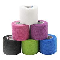 Self Adherent Cohesive Wrap Bandages 6 Count 2" x 5 Yards, No Latex, Self Adhesive Non Woven Bandage Rolls, FDA Approved （Multicolored）
