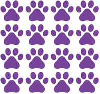 Yadda-Yadda Design Co. Small Pawprint - Dog Paw Print - Matte Vinyl Decal Sticker YYDC (2.25" w x 2" h) (Quantity & Color Choices) (16 Pack, Purple)