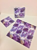Paper Napkins, Pack of 20,"Floral design" 3-ply, 1/4-Fold, 13" x 13" Great for Parties & all kinds of events (Lavande)