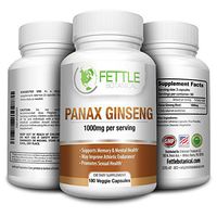 Pure Panax Ginseng 1000mg per Serving 180 Veggie Capsules Root High Potency Asian Powder Supplement Tablet Pills caps by Fettle Botanical