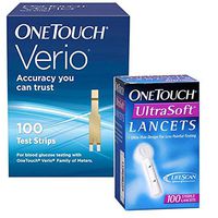 One Touch Verio Bundle - 100 Verio Test Strips and 100 Ultrasoft Lancets
