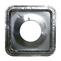 Thaweesuk Shop 40 pcs. Aluminum Foil Square Gas Burner Disposable Bib Liners Stove Covers Wholesale 8-1/4" Square, Center Hole 3-3/4" of Set