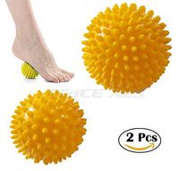 Pack of 2 - Spiky Massage Balls Stress Reflexology Trigger Point Massage - Myofasical, Exercise, Lacrosse Ball for Reflexology Muscle Back Plantar Fasciitis Tissue Trigger Point Therapy (green)