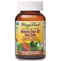 MegaFood, Women Over 40 One Daily, Daily Multivitamin and Mineral Dietary Supplement with Vitamins C, D, Folate, Biotin and Iron, Non-GMO, Vegetarian, 30 Tablets (30 Servings) (FFP)
