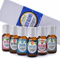 Best Blends Set of 6 100% Pure, Best Therapeutic Grade Essential Oil - 6/10mL (Breathe, Good Sleep, Head Relief, Muscle Relief, Stress Relief, and Health Shield)