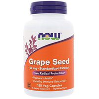 NOW Foods - Grape Seed Antioxidant Standardized Extract 60 mg. - 180 Vegetarian Capsules ( Multi-Pack)