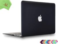 MacBook Air 11 inch Case, UESWILL Smooth Touch Matte Hard Shell Case Cover for MacBook Air 11 inch (Model A1370/ A1465) + Microfibre Cleaning Cloth, Black