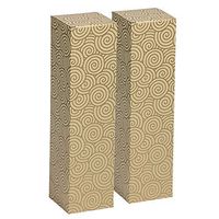 JAM PAPER Wine Gift Boxes - 3 1/4 x 3 1/4 x 13 1/4 - Gold with Swirls - 2/Pack