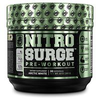 NITROSURGE Pre Workout Supplement - Energy Booster, Instant Strength Gains, Clear Focus, Intense Pumps - Nitric Oxide Booster & Powerful Preworkout Energy Powder - 30 Servings, Arctic White