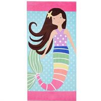 Onebycitess Beach Towel 100% Cotton 35''x70'' Soft Quick Dry Beach Blanket Bath Towel for Kids Adults(Color Mermaid)