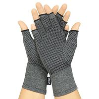Vive Arthritis Gloves with Grips - Men & Women Textured Fingerless Compression - Open Finger Hand Gloves for Rheumatoid and Osteoarthritis - Arthritic Joint Pain Relief for Computer Typing (Small)