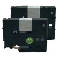 QPMY 2 Pack Compatible for Brother P-Touch Laminated TZe TZ Label Tape Cartridge 12mm x 8m (TZe-134 Gold on Clear)