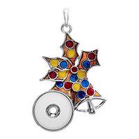 2017 NEW Crystal Alloy Pendant for Fit Noosa Necklace Snap Chunk Button A105 Prom Woman Cute Simple Lovely Elegant Jewerly Women Fashionable Womens Beads