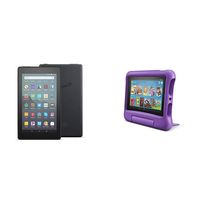 Fire 7 Family Pack - Fire 7 Tablet (16GB, Black) + Fire 7 Kids Edition Tablet (16GB, Purple)