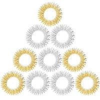 10 x Acupressure Massage Ring Health Care Finger Massage (Silver + Golden)