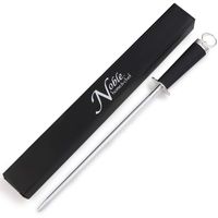 Professional Knife Steel Magnetized for Safety. Our Honing Rod Has an Oval Handle for a Firm Grip and is Built For Daily Use, Perfect for Chefs and Home Cooks Alike! (10", Silver End)