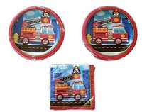 5 Alarm Fire Truck Party Bundle 9" Plates (16) Napkins (16)