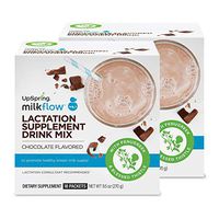 Milkflow Chocolate Fenugreek and Blessed Thistle Powder Drink Mix, by UpSpring Baby, 2 Packs of 18 Each Box, Lactation Supplement for Breastfeeding Moms to Promote Healthy Breastmilk Supply