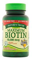 Nature's Truth Biotin 10,000 Mcg, Fast Dissolve Tabs, Natural Berry Flavor, 120 Count (Pack of 3)