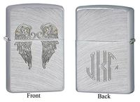 Personalized Angel's Wings Windproof Zippo Lighter with Free Monogram