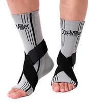 Doc Miller Ankle Brace Compression Sleeve - 1 Pair Men Women - Adjustable Stabilizers Elastic Support for Sprained Foot Joint Pain Achilles Tendonitis Volleyball Basketball Sports (Gray, Small)