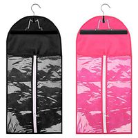 Leyeet Portable Hair Extensions Carrier Storage Non-Woven Suit Case Bag W/Hanger for Virgin Hair Weft & Clip in Hair Extension (Color : Pink)