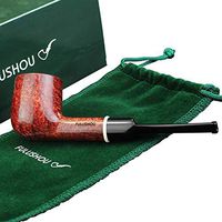 FULUSHOU Mediterranean Briar Wood Tobacco Pipe, Delicate Straight Handle Pipe 2
