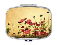 BeeGogo - The Background of Flowers Custom Personlized Rectangular Tablet Medicine Pocket Purse Travel Pill Vitamin Decorative Box Case Holder