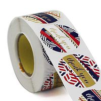 1.5" Geometric Modern Thank You Stickers Roll | 6 Contemporary Thank You Stickers Designs | 500 Stickers per Roll