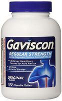 Gaviscon Alumina and Magnesium Trisilicate/Antacid, Original Flavor, Chewable Tablets, 100 Count Bottle (Pack of 4)