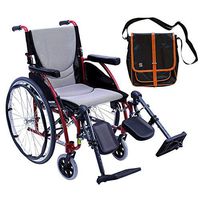 Karman S-Ergo 115 Ultra Lightweight Ergonomic Wheelchair | Seat Size 18" X 17" | Upgraded to Elevating Legrests | Quick Release Wheels in Red & Free Black Bag with Trim!