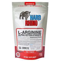 Hard Rhino L-Arginine Alpha Ketoglutarate (AAKG) Powder, 125 Grams (4.4 Oz), Unflavored, Lab-Tested, Scoop Included