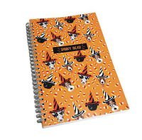 Spooky Ideas Cute Halloween Dogs in Festive Hats Spiral Bound Lined Novelty Notebook