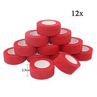 Vet Wrap Medical Tape for Skin Bandage Tape Vet Tape 1 inch x 12 Pack Red Cohesive Bandage Fabric Self Sticking Bandage Wrap Self Adhering Bandage Waterproof Wrap Bandage Self Adhesive Tape