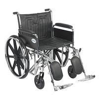 Drive Sentra EC Heavy Duty Wheelchair, Detachable Full Arms, Elevating Leg Rests, 22" Seat, Model - STD22ECDFA-ELR