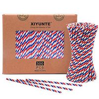 XIYUNTE 300pcs Paper Straws Biodegradable, Natural, Environmentally Friendly, Triple Layer Technology Disposable Drinking Straws for Everyday, Parties