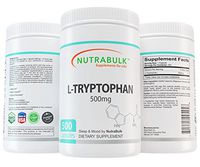 NutraBulk L-Tryptophan - Extra Strength Natural Sleep Aid & Relaxation, Serotonin Supplement for Adults 500mg, 500 Capsules.